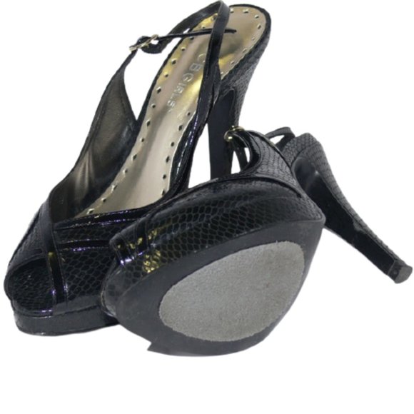 BCB Girls Womens Ladies Shiny Black Pumps Platform - Picture 5 of 6